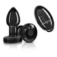 Cheeky Charms Gunmetal Rechargeable Vibrating Metal Butt Plug w Remote Small