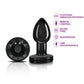 Cheeky Charms Gunmetal Rechargeable Vibrating Metal Butt Plug w Remote Small