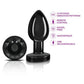 Cheeky Charms Gunmetal Rechargeable Vibrating Metal Butt Plug w Remote Medium