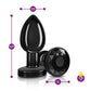 Cheeky Charms Gunmetal Rechargeable Vibrating Metal Butt Plug w Remote Medium