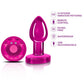 Cheeky Charms Pink Rechargeable Vibrating Metal Butt Plug w Remote Small