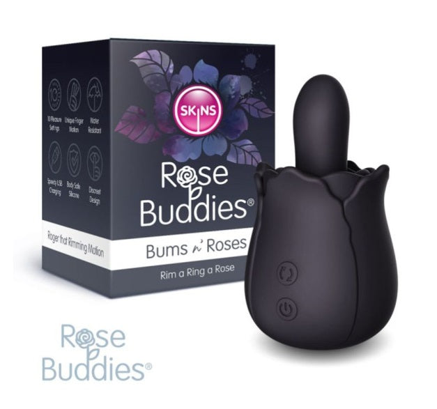 CreativeC | Skins Rose Buddies Bum N Roses Black Probing Tongue Stimulator