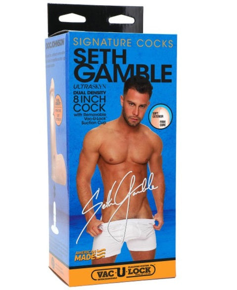 Doc Johnson Signature Cocks Seth Gamble Ultraskyn Cock Vanilla 8" Dildo Dong Vac-U-Lock