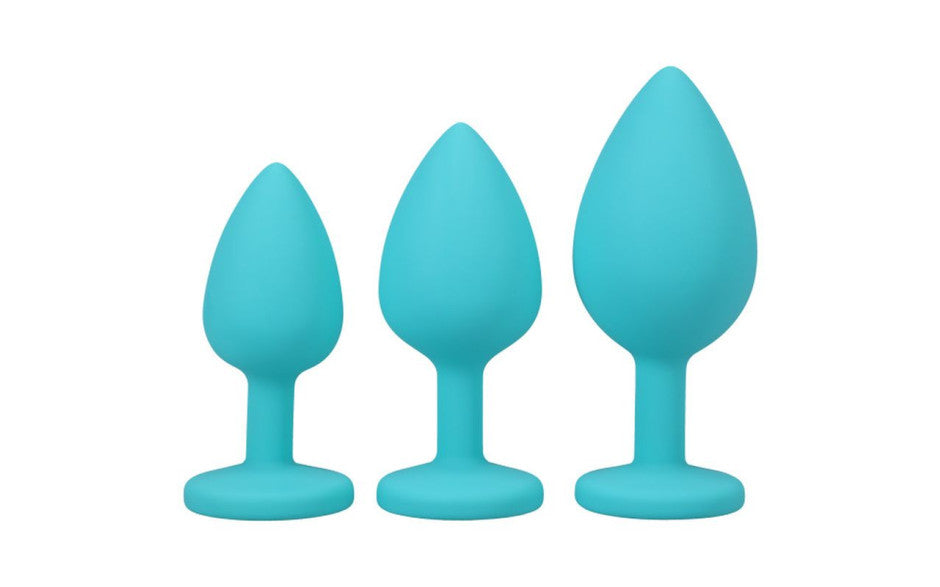 Doc Johnson A-Play Silicone Anal Trainer Set 3 Pc Piece Teal