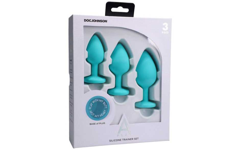 Doc Johnson A-Play Silicone Anal Trainer Set 3 Pc Piece Teal