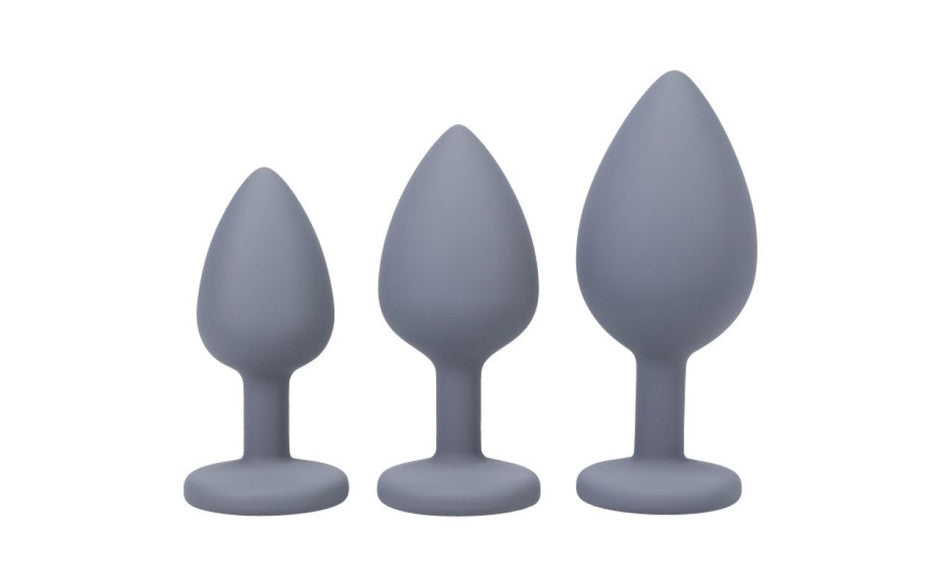 Doc Johnson A-Play Silicone Anal Trainer Set 3 Pc Piece Grey