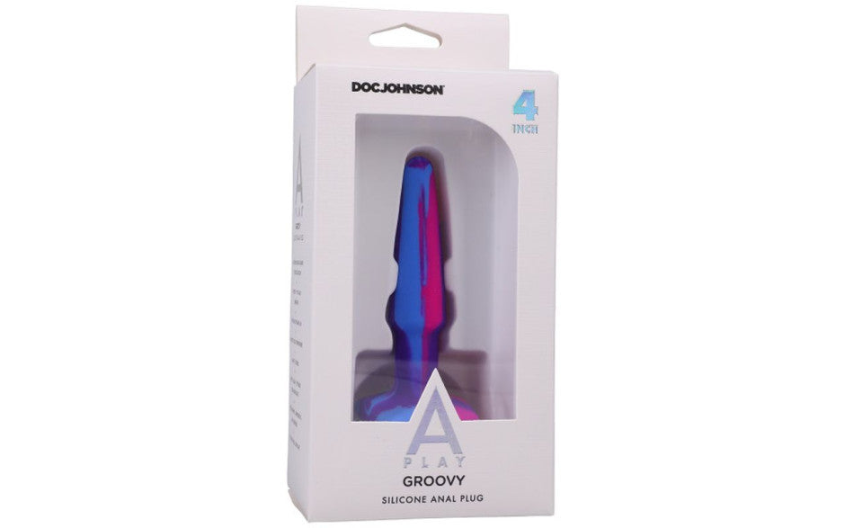 Doc Johnson A-Play Groovy Silicone Anal Plug 4" Berry