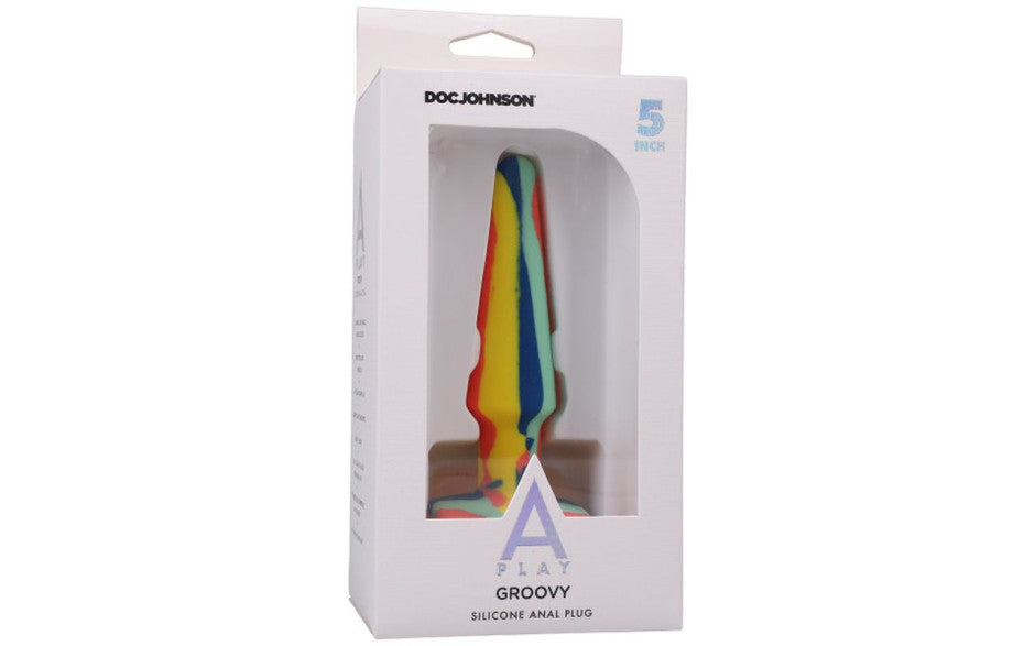 Doc Johnson A-Play Groovy Silicone Anal Plug 5" Sunrise