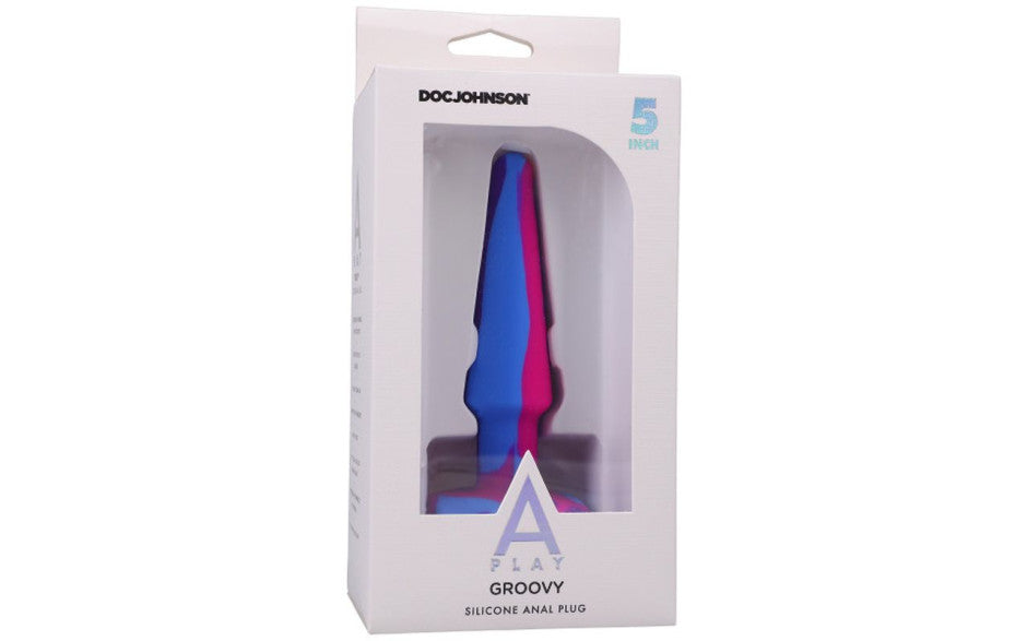 Doc Johnson A-Play Groovy Silicone Anal Plug 5" Berry