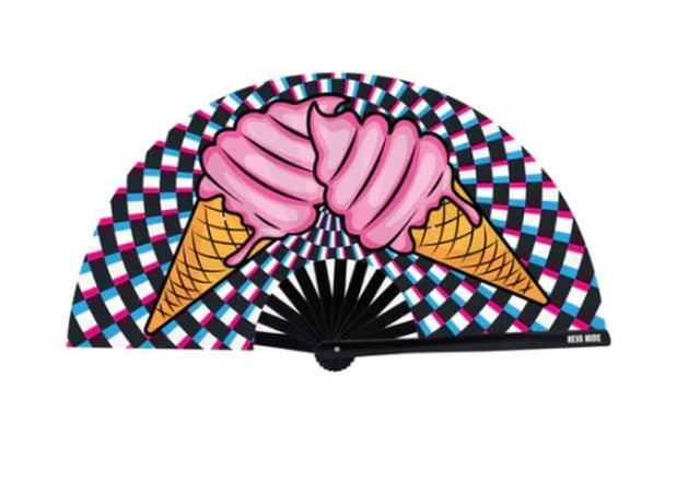 Neva Nude | Ice Scream You Scream Blacklight Folding Fan