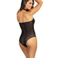 Axami Lingerie Stretch Wetlook Mesh Panel Bodysuit Black Size S/M/L/XL