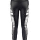 Axami Lingerie Stretch Wetlook Cut Out Leggings Black Size S/M/L/XL