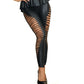 Axami Lingerie Stretch Wetlook Cut Out Leggings Black Size S/M/L/XL