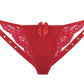 Axami Lingerie Microfiber and Lace G-String with Studs Red Size S/M/L/XL