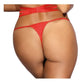 Axami Lingerie Microfiber and Lace G-String with Studs Red Size S/M/L/XL