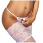 Axami Lingerie Lace Open Front G-String White Size S/M/L/XL