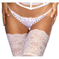 Axami Lingerie Microfiber and Lace G-String with Studs White Size S/M/L/XL