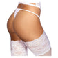 Axami Lingerie Microfiber and Lace G-String with Studs White Size S/M/L/XL