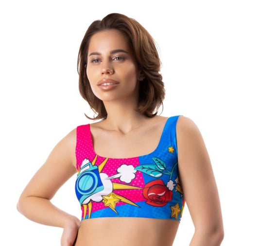 MeMeMe Lingerie Comics Curios Crop Top Size S/M/L/XL