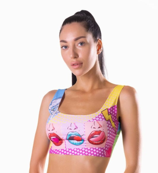 MeMeMe Lingerie Comics Hot Crop Top Size S/M/L/XL