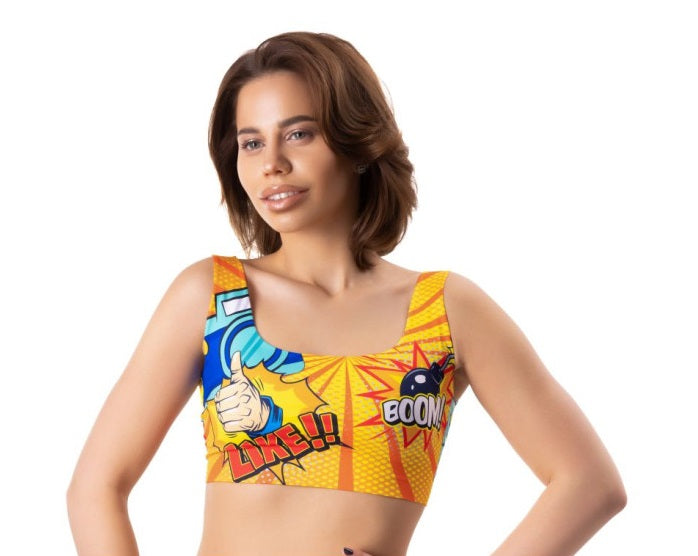 MeMeMe Lingerie Comics Like Crop Top Size S/M/L/XL