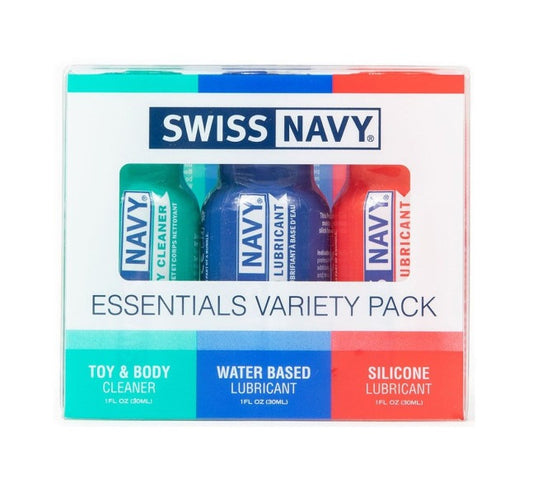 Swiss Navy Essentials Variety Pack - 2x Lubricant and 1x Cleaner - 3 Pack