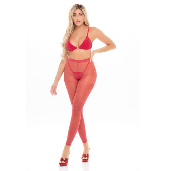 Pink Lipstick Tall Order 3 Pc Legging Set Red Size OS