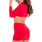 Pink Lipstick Stop and Stare 2 Pc Skirt Set Red Size S/M or M/L