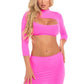 Pink Lipstick Stop and Stare 2 Pc Skirt Set Pink Size S/M or M/L