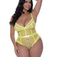 Magic Silk Exposed Lingerie High Leg Star Teddy Lime Size S/M or L/XL or Q