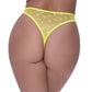 Magic Silk Exposed Lingerie High Waist Micro Star Thong Lime Size S/M or L/XL or Q