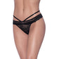 Magic Silk Exposed Lingerie Peek-A-Boo Cheeky Panty Black Size S/M or L/XL or Q