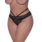 Magic Silk Exposed Lingerie Peek-A-Boo Cheeky Panty Black Size S/M or L/XL or Q