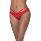 Magic Silk Exposed Lingerie Peek-A-Boo Cheeky Panty Red Size S/M or L/XL or Q