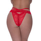 Magic Silk Exposed Lingerie Peek-A-Boo Cheeky Panty Red Size S/M or L/XL or Q