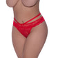 Magic Silk Exposed Lingerie Peek-A-Boo Cheeky Panty Red Size S/M or L/XL or Q