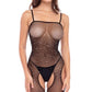 Rene Rofe Sparkle Crotchless Bodystocking Black Size OS