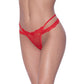 Magic Silk Exposed Lingerie Cross Strap Split Thong Red Size S/M or L/XL or Q