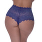 Magic Silk Exposed Lingerie Split Crotch Boy Short Blueberry Size S/M or L/XL or Q