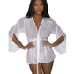 Magic Silk Exposed Lingerie Flowing Short Robe White Size S/M or L/XL or Q