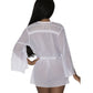 Magic Silk Exposed Lingerie Flowing Short Robe White Size S/M or L/XL or Q