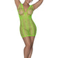 Magic Silk Exposed Lingerie Seamless Dress Lime Size OS