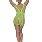 Magic Silk Exposed Lingerie Seamless Dress Lime OS One Size