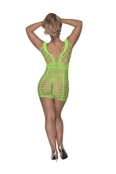 Magic Silk Exposed Lingerie Seamless Dress Lime OS One Size