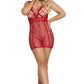 Magic Silk Exposed Lingerie Seamless Dress Red OS One Size