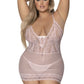 Magic Silk Exposed Lingerie Lace Chemise and G-String Blush Size S/M or L/XL or Q