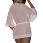 Magic Silk Exposed Lingerie Robe with Lace Trim Blush Size S/M or L/XL