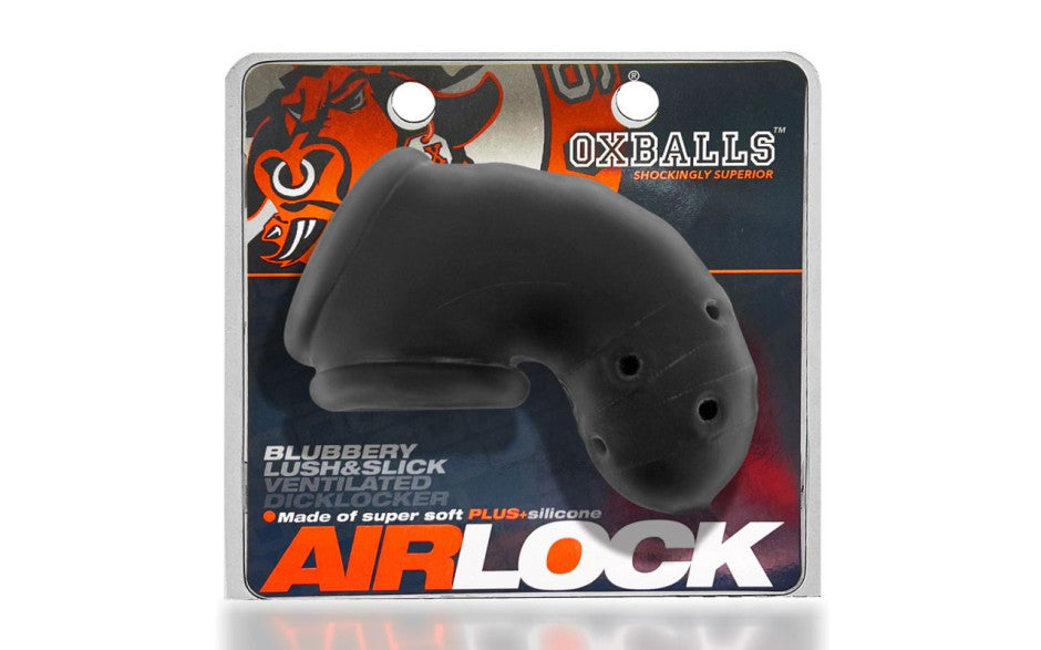 OxBalls Airlock Air-Lite Vented Chastity Black Ice