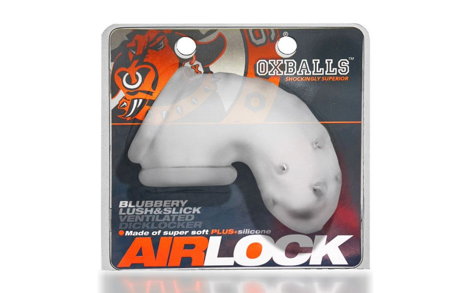 OxBalls Airlock Air-Lite Vented Chastity Clear Ice