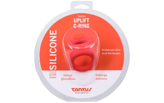 Tantus Uplift Silicone Cock Ring Cockring Crimson